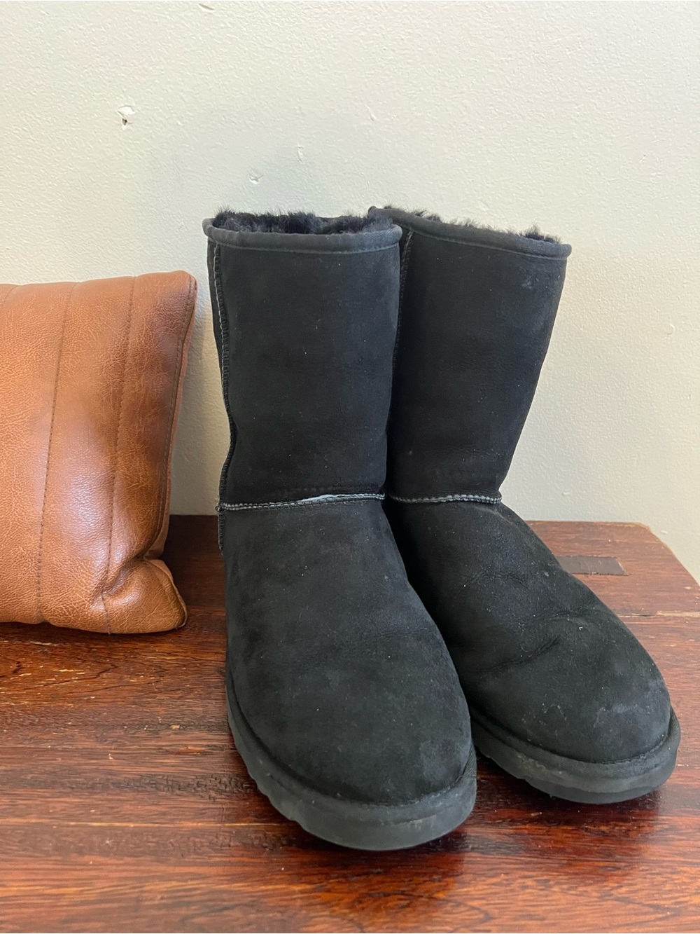 UGG Black Mid-Calf Shearling Winter Boots